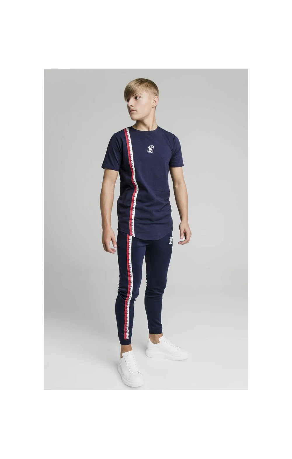 Illusive London Side Tape Joggers - Navy - Image 7