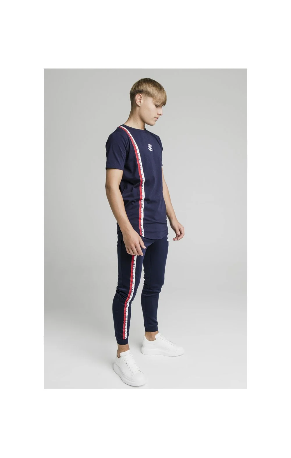 Illusive London Side Tape Joggers - Navy - Image 8