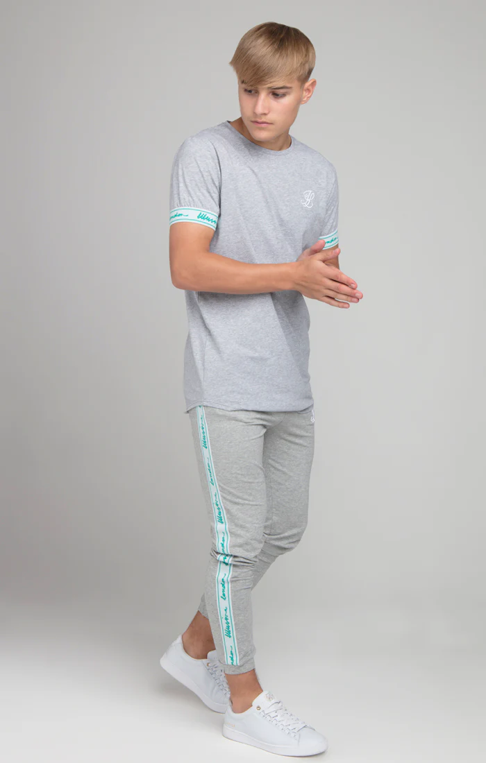 Boys Illusive Grey Marl Taped Jogger - Image 4