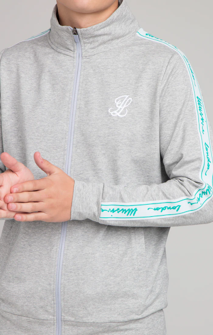 Boys Illusive Grey Marl Taped Zip Thru