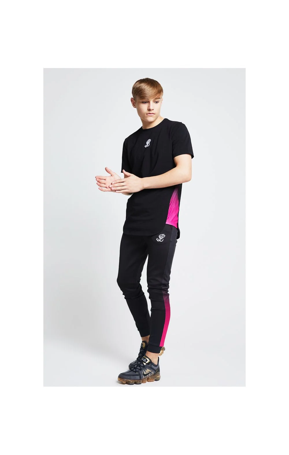 Illusive London Slide Tee - Black & Pink - Image 3