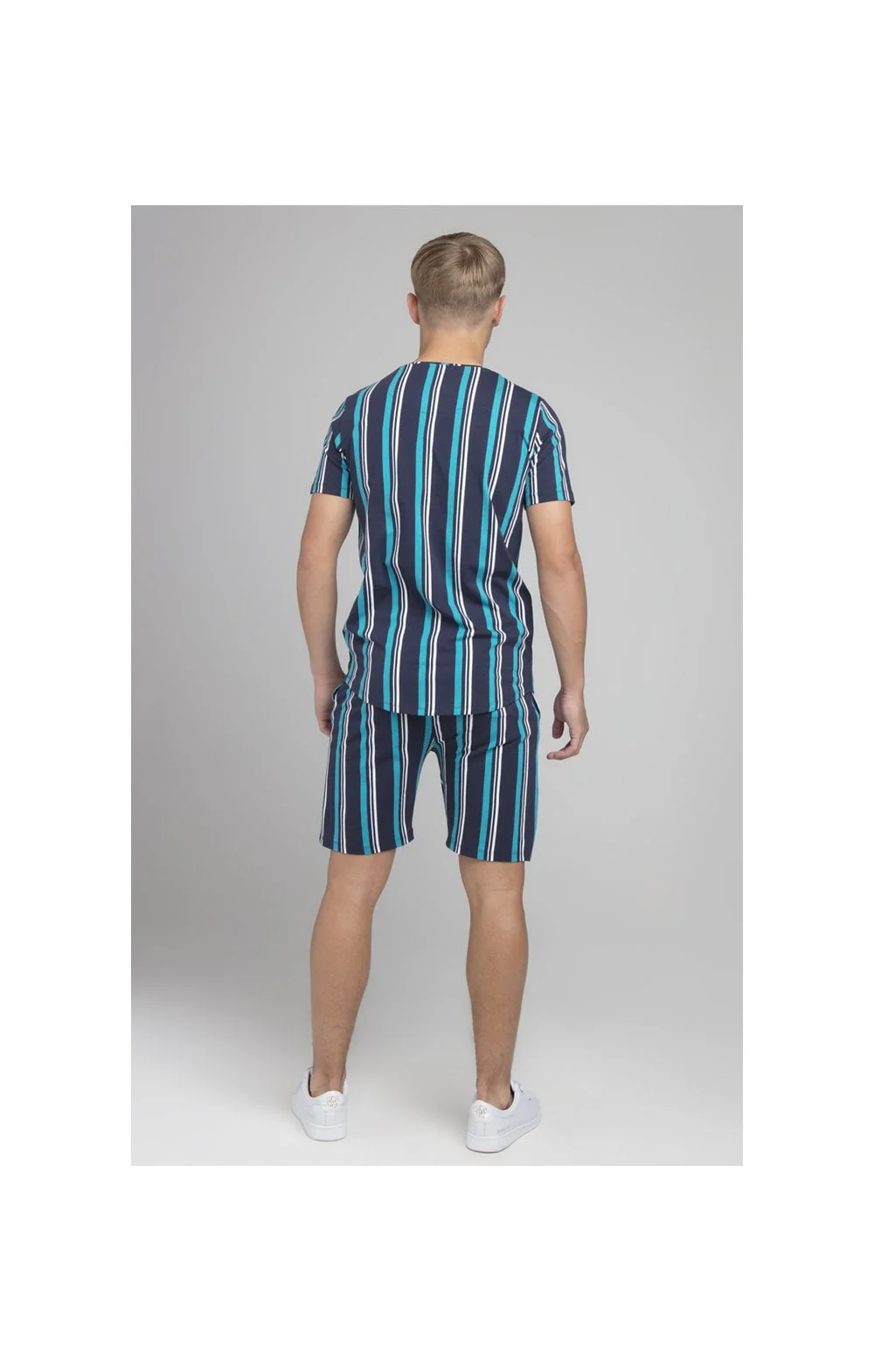 Illusive London Stripe Tee - Navy & Teal - Image 6