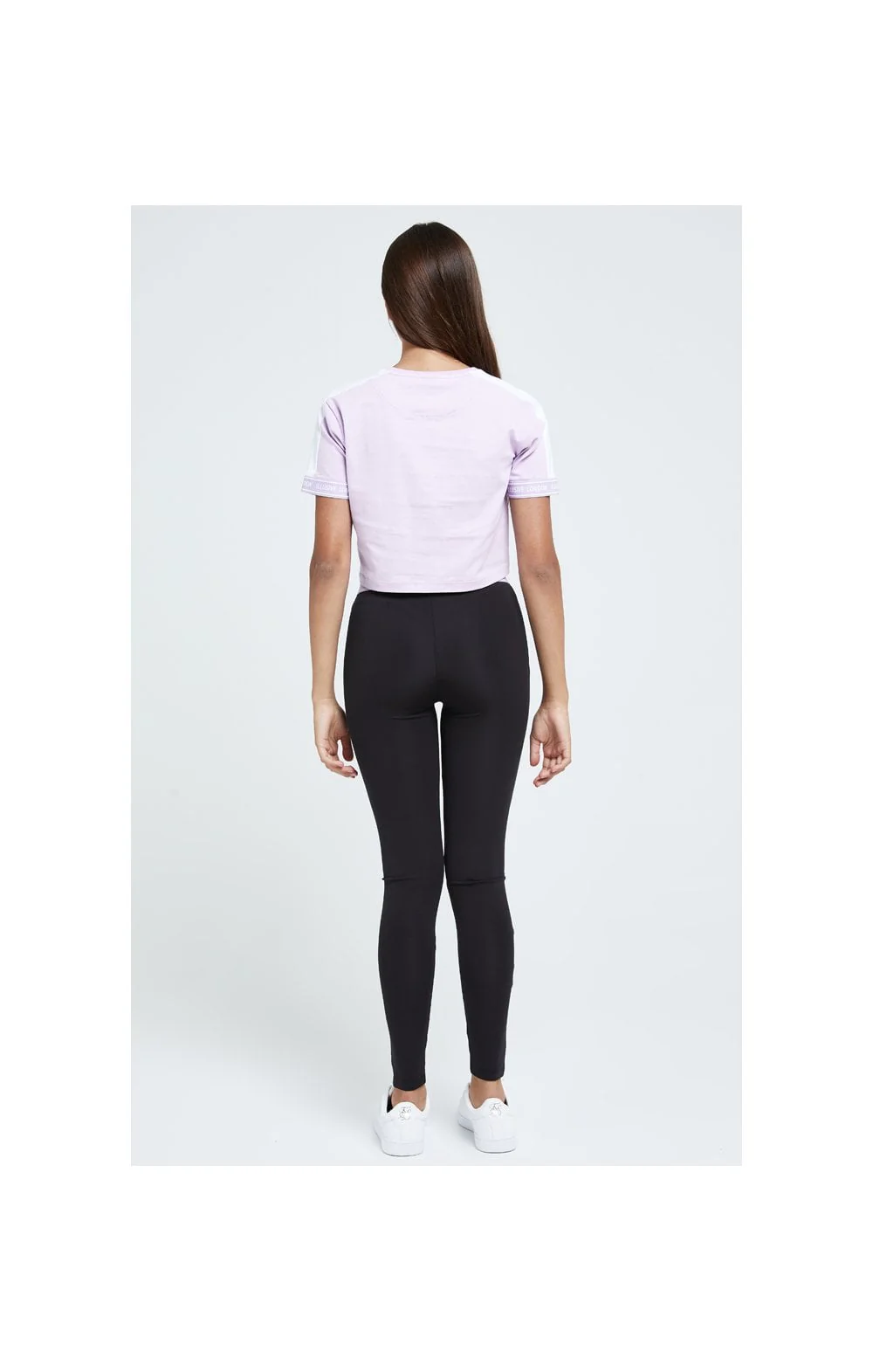 Illusive London Tape Cuff Crop Tee - Lilac - Image 5