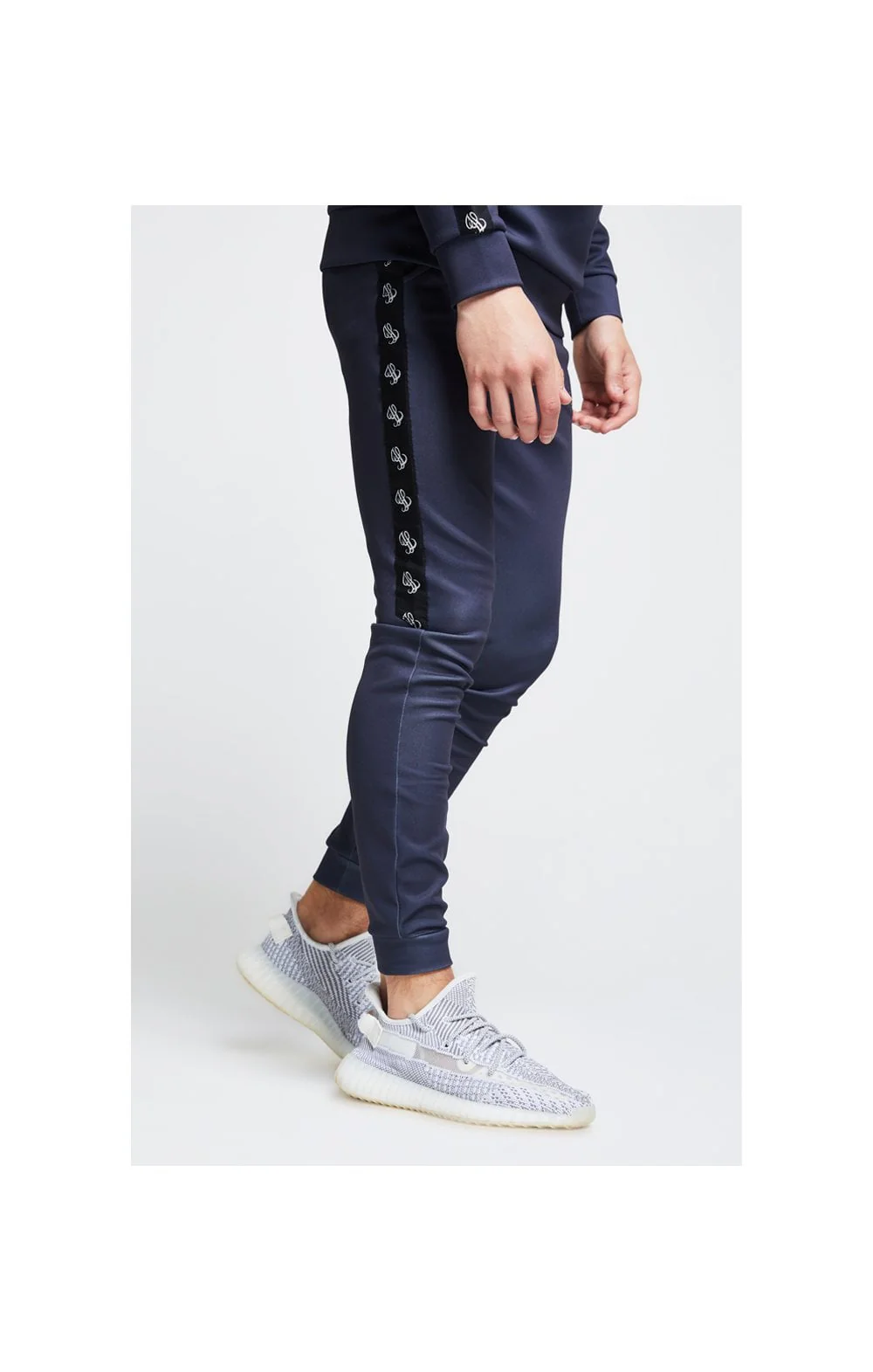 Illusive London Tape Cuffed Joggers – Grey - Image 2