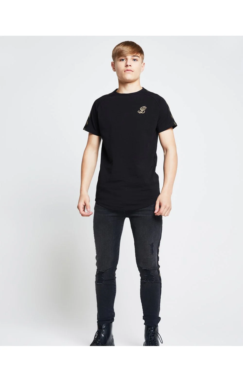 Boys Illusive Washed Black Taped Denim Jean - Image 5