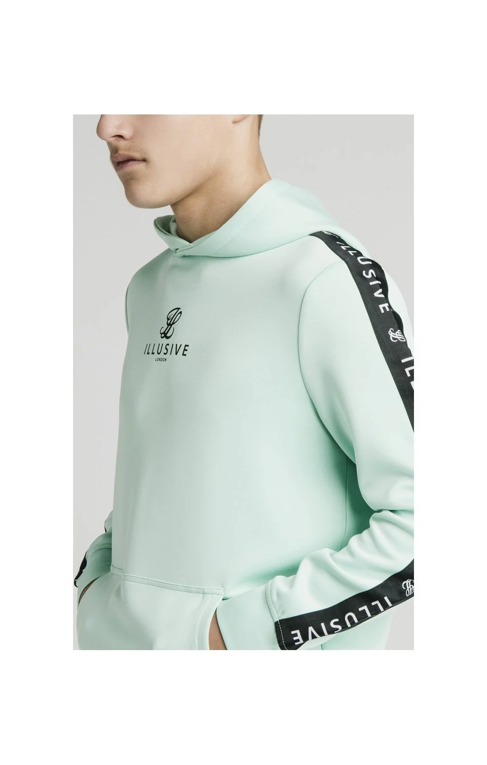 Illusive London Tape Overhead Hoodie - Mint - Image 2