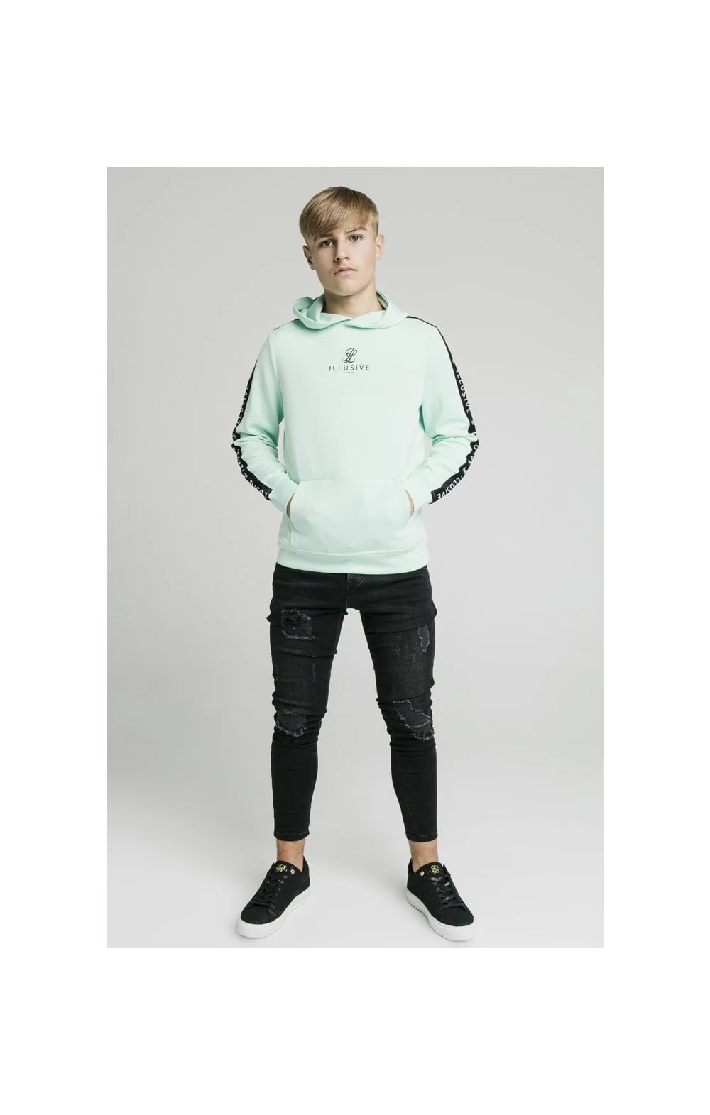 Illusive London Tape Overhead Hoodie - Mint - Image 4