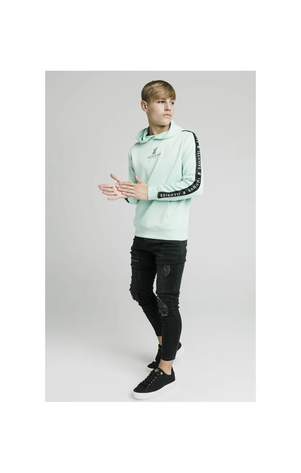 Illusive London Tape Overhead Hoodie - Mint - Image 5