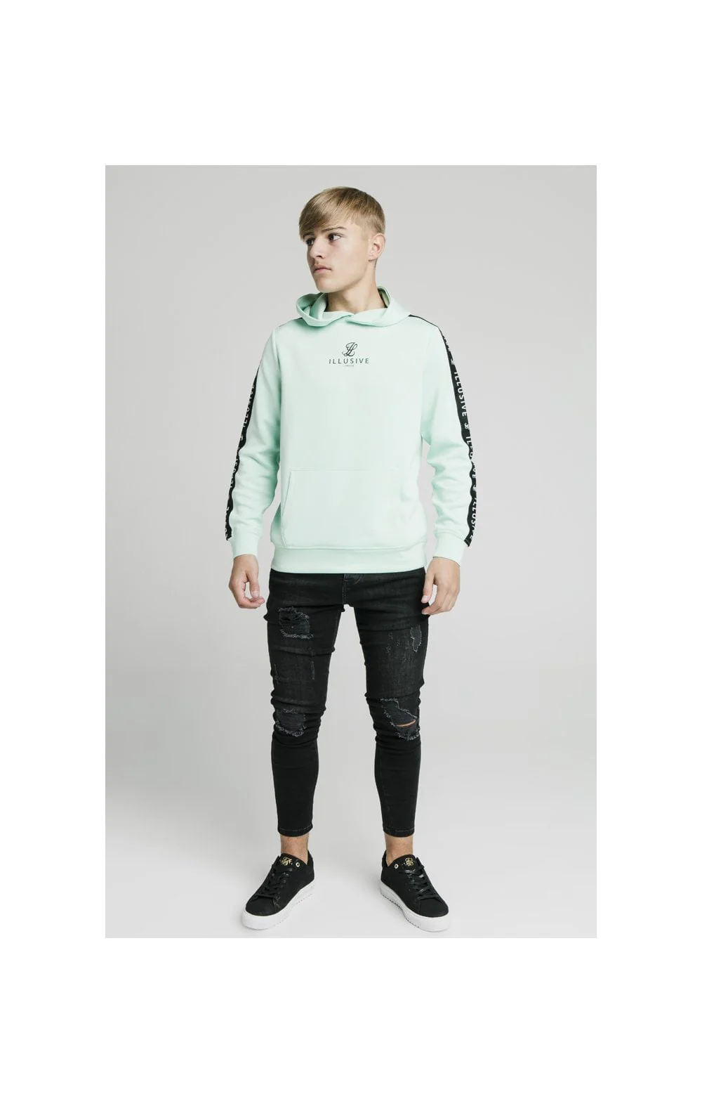 Illusive London Tape Overhead Hoodie - Mint - Image 6