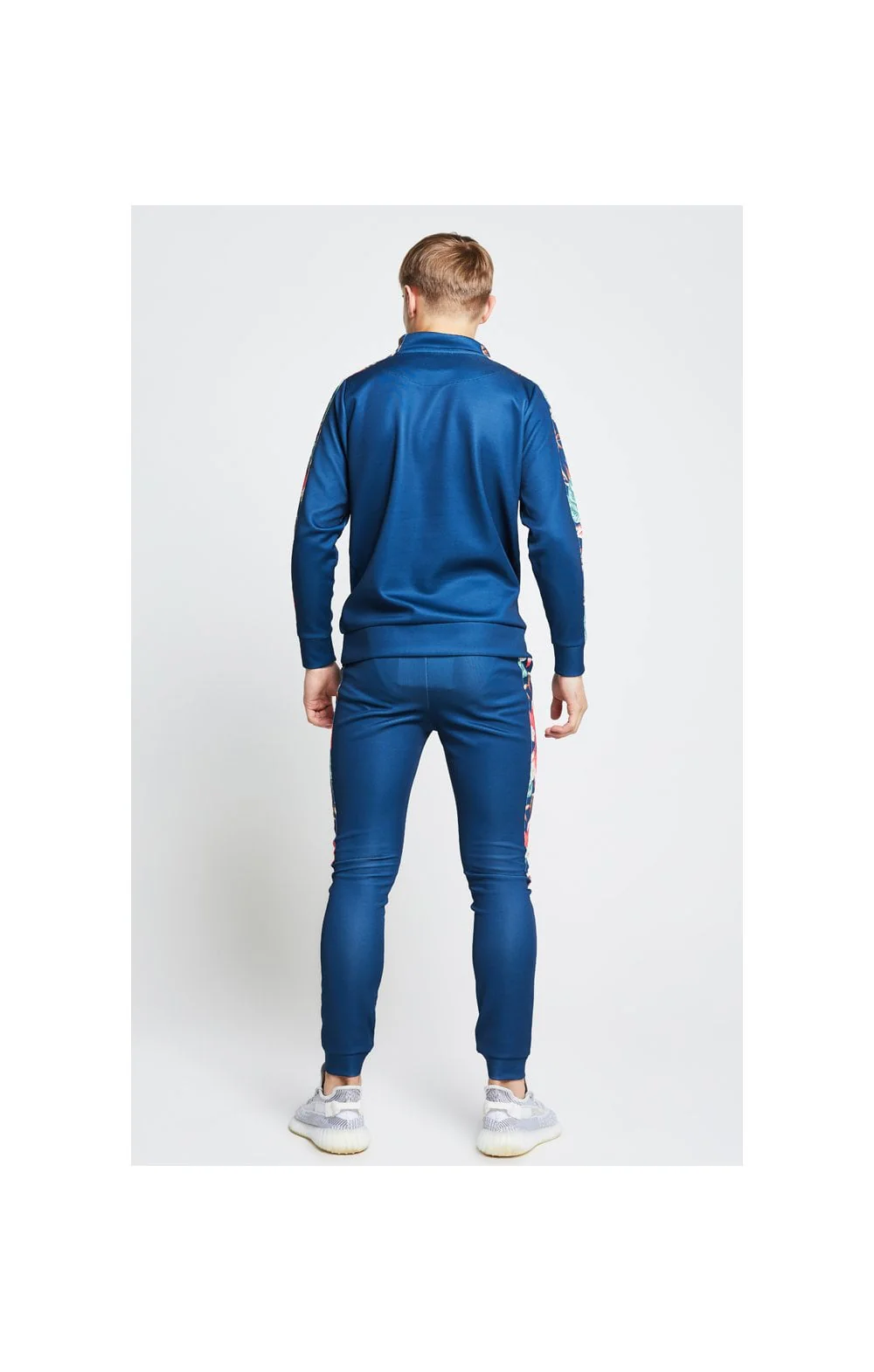 Illusive London Tape Panelled Joggers – Teal & Tropical Leaf - Image 6
