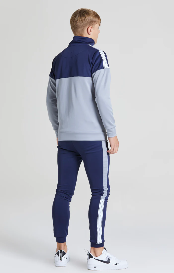 Illusive London Taped Funnel Neck - Navy & Grey - Image 4