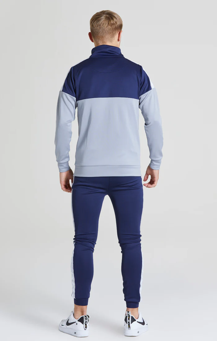 Illusive London Taped Funnel Neck - Navy & Grey - Image 5