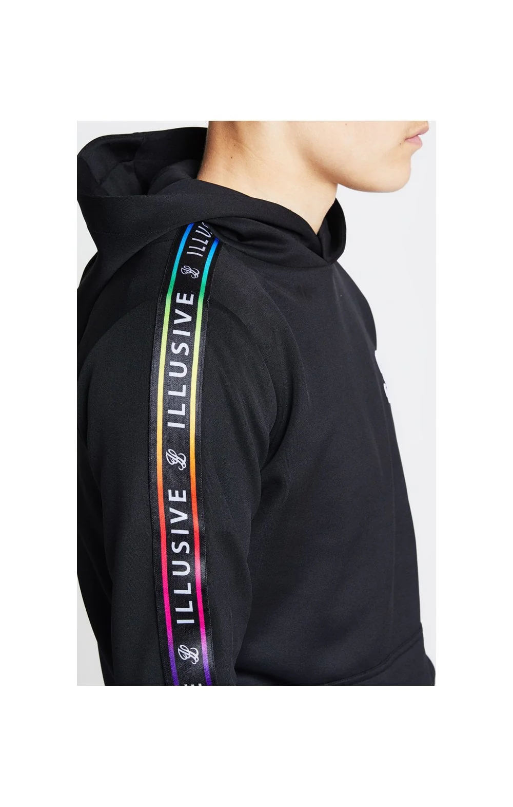 Illusive London Taped Overhead Hoodie - Black - Image 2