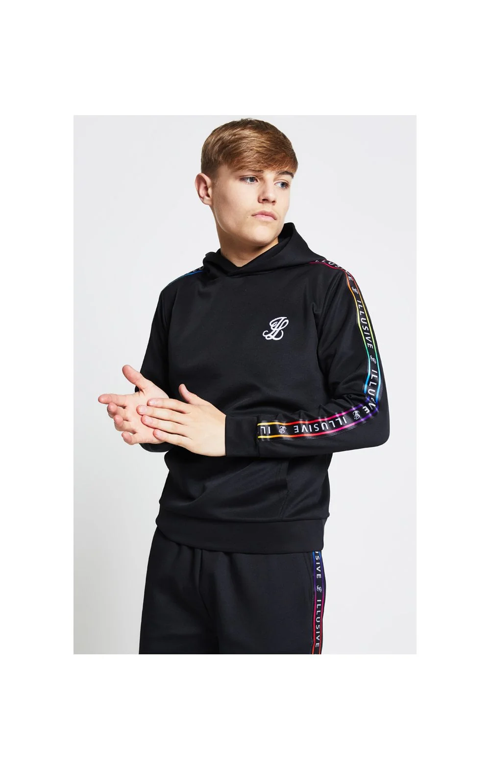 Illusive London Taped Overhead Hoodie - Black - Image 3