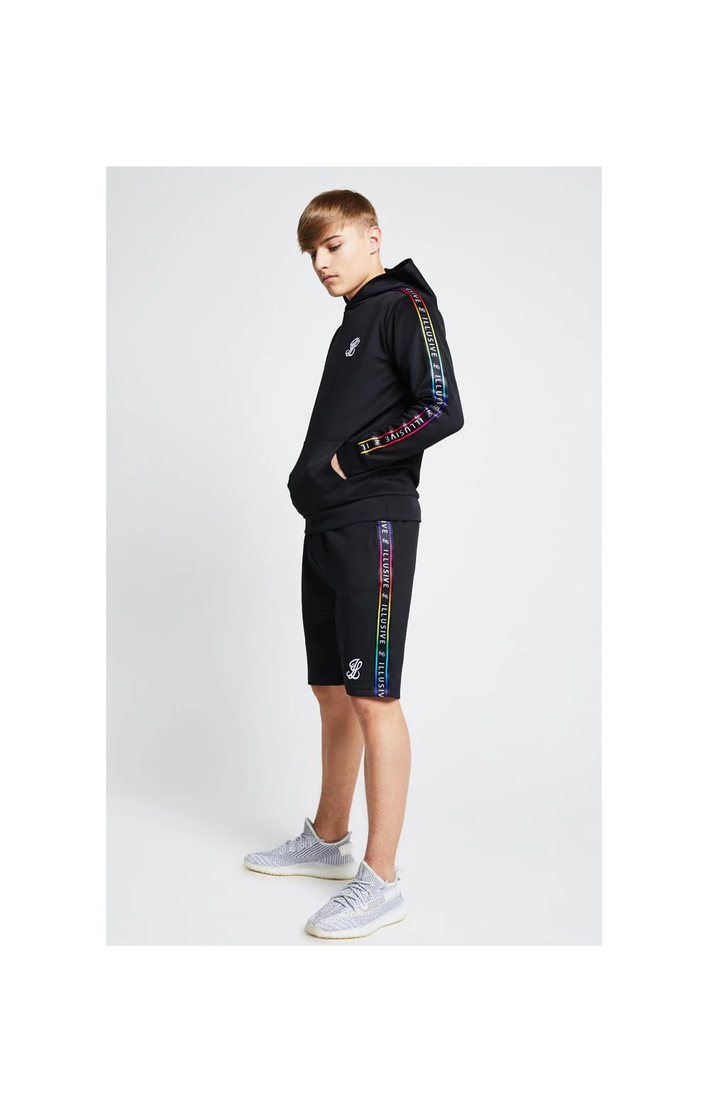Illusive London Taped Overhead Hoodie - Black - Image 5