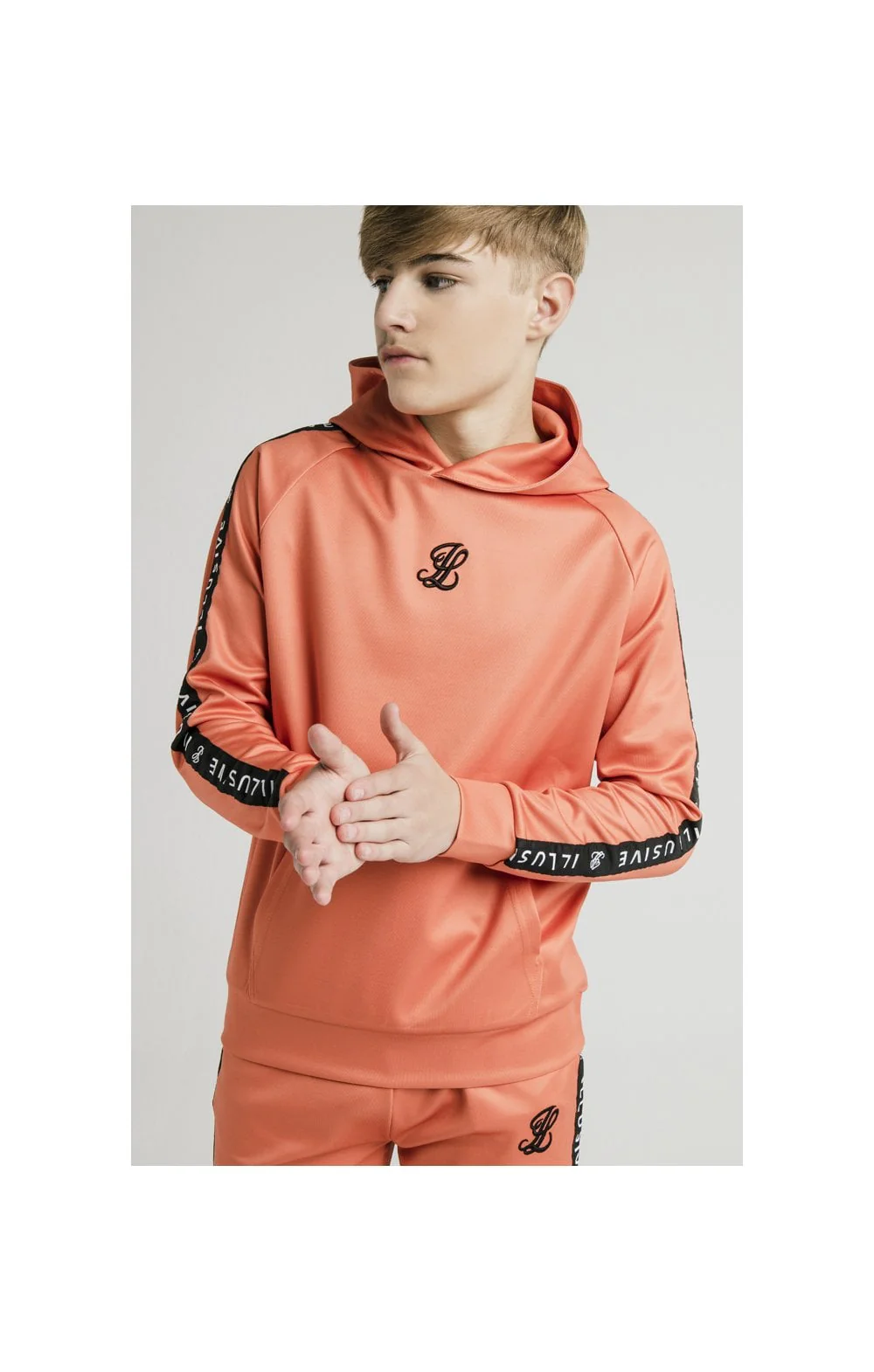 Illusive London Taped Overhead Hoodie - Orange - Image 2