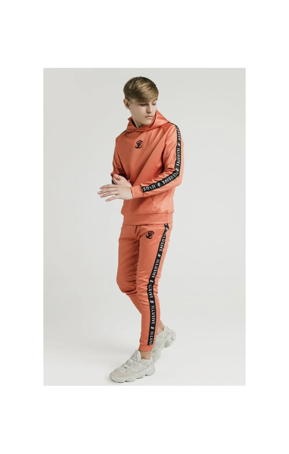 Illusive London Taped Overhead Hoodie - Orange - Image 5