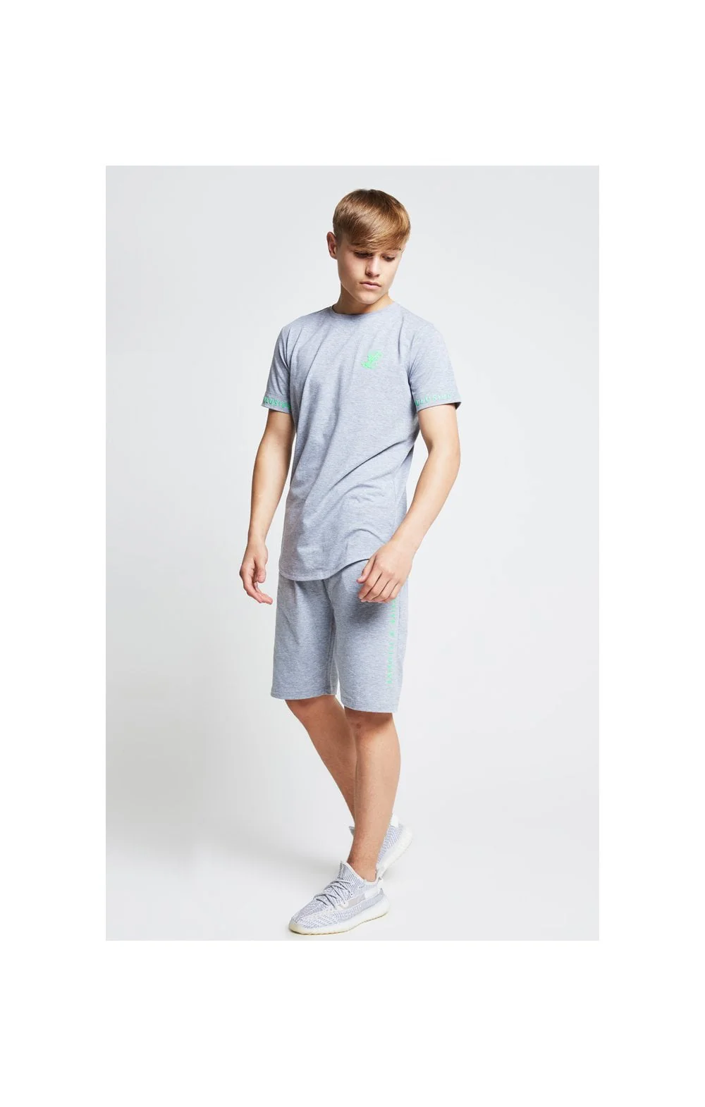 Illusive London Tee – Grey & Neon Green - Image 4