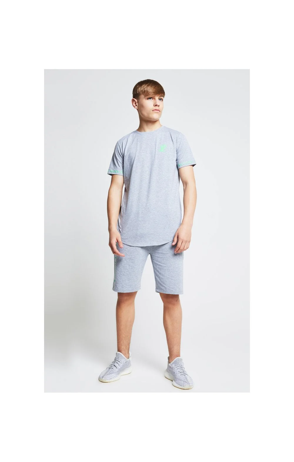 Illusive London Tee – Grey & Neon Green - Image 5