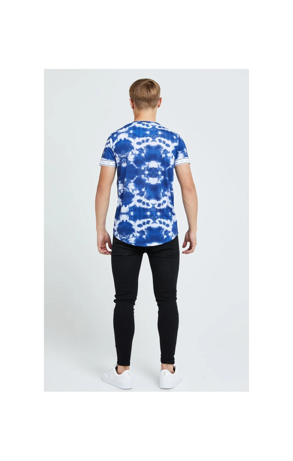 Illusive London Tie Dye Print Tech Tee - Blue & White - Image 5
