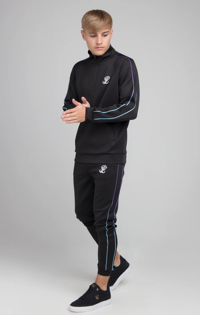 Boys Illusive Black 1/4 Zip Funnel Neck - Image 3