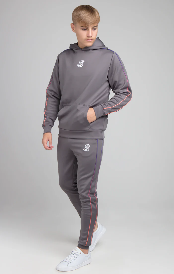 Boys Illusive Grey Overhead Hoodie - Image 4