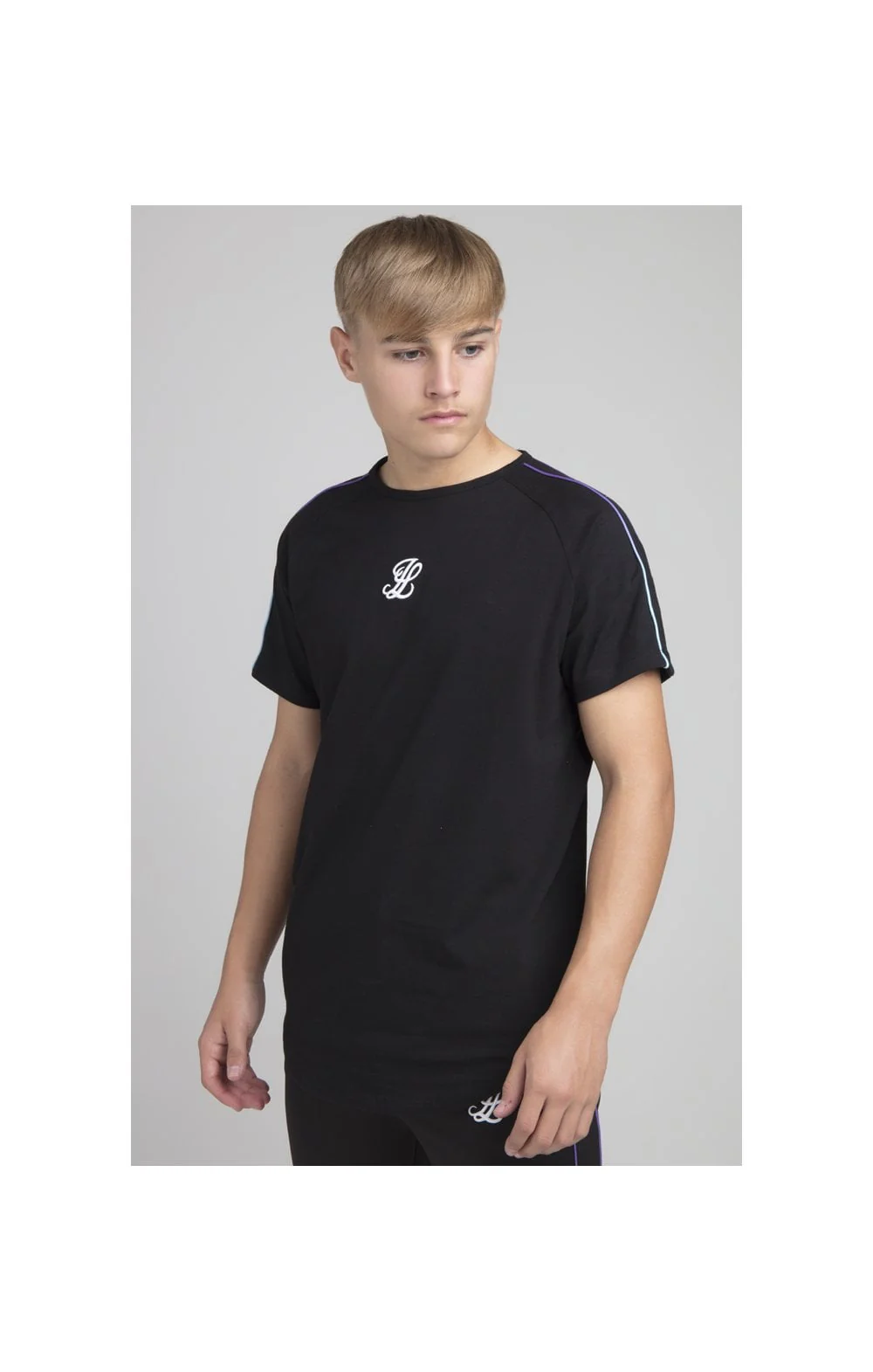 Boys Illusive Black Raglan T-Shirt - Image 2