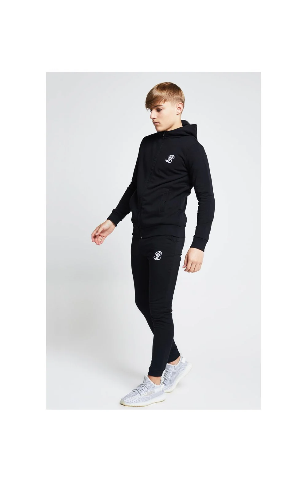 Boys Illusive Black Zip Thru Hoodie - Image 4