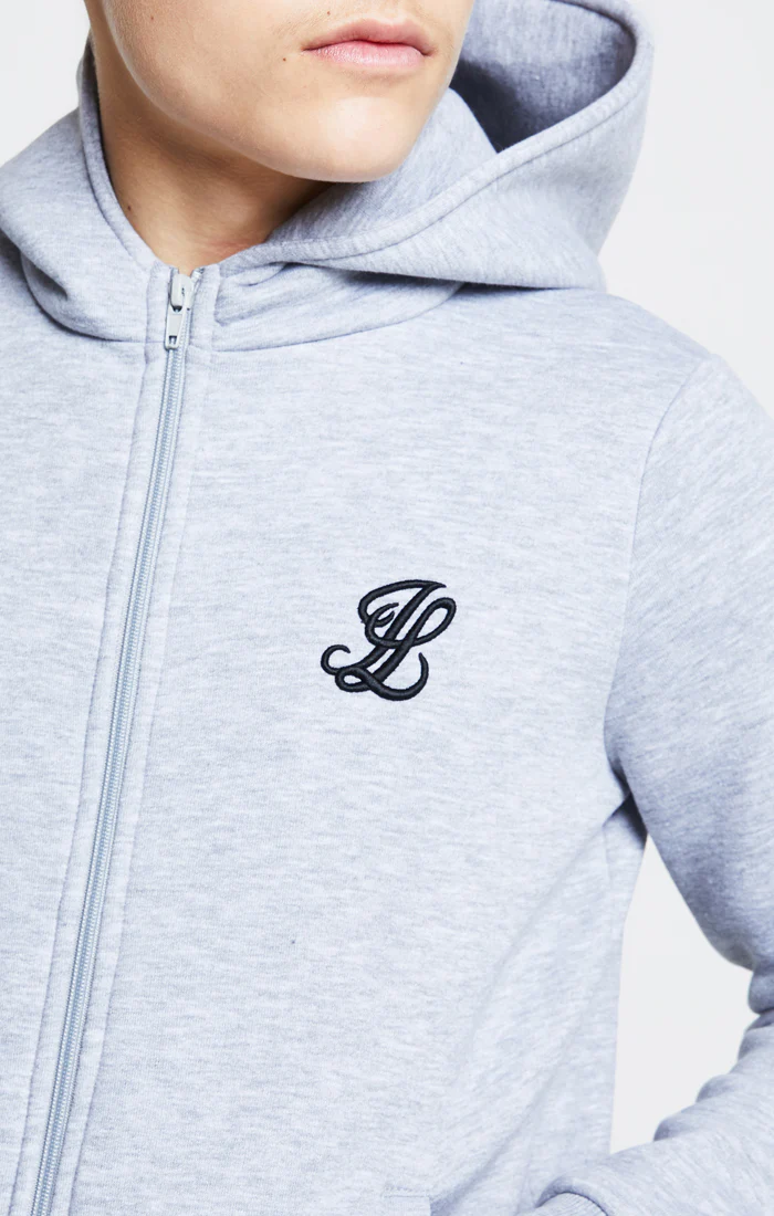 Boys Illusive Grey Marl Essentials Zip Thru Hoodie - Image 2
