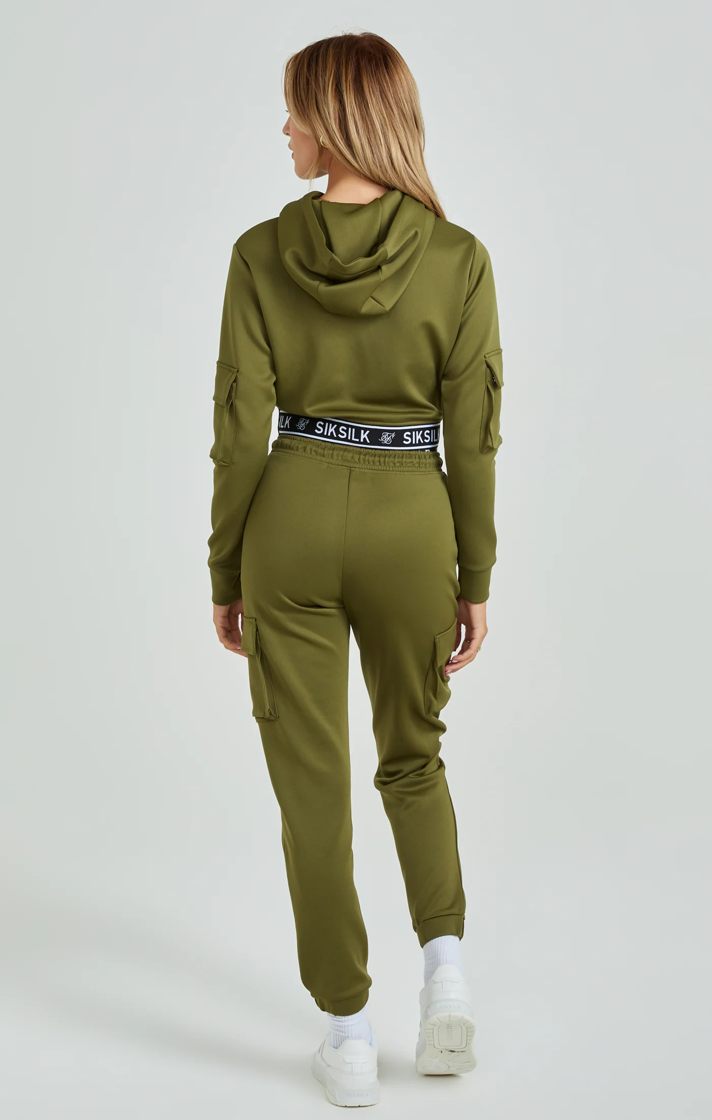 Khaki Cargo Pocket Tape Hoodie - Image 5
