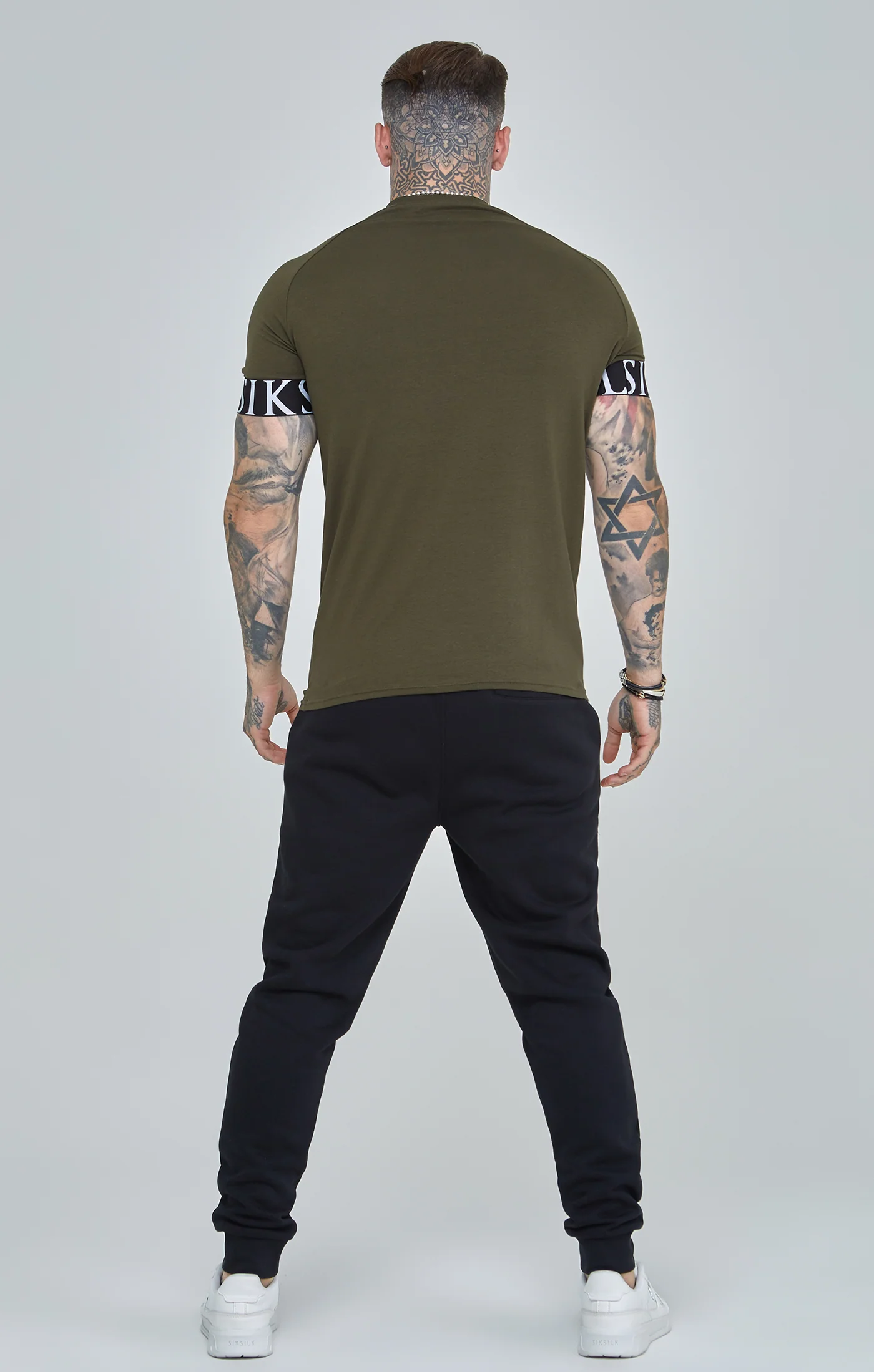 Khaki Essential Elastic Cuff Muscle Fit T-Shirt - Image 5