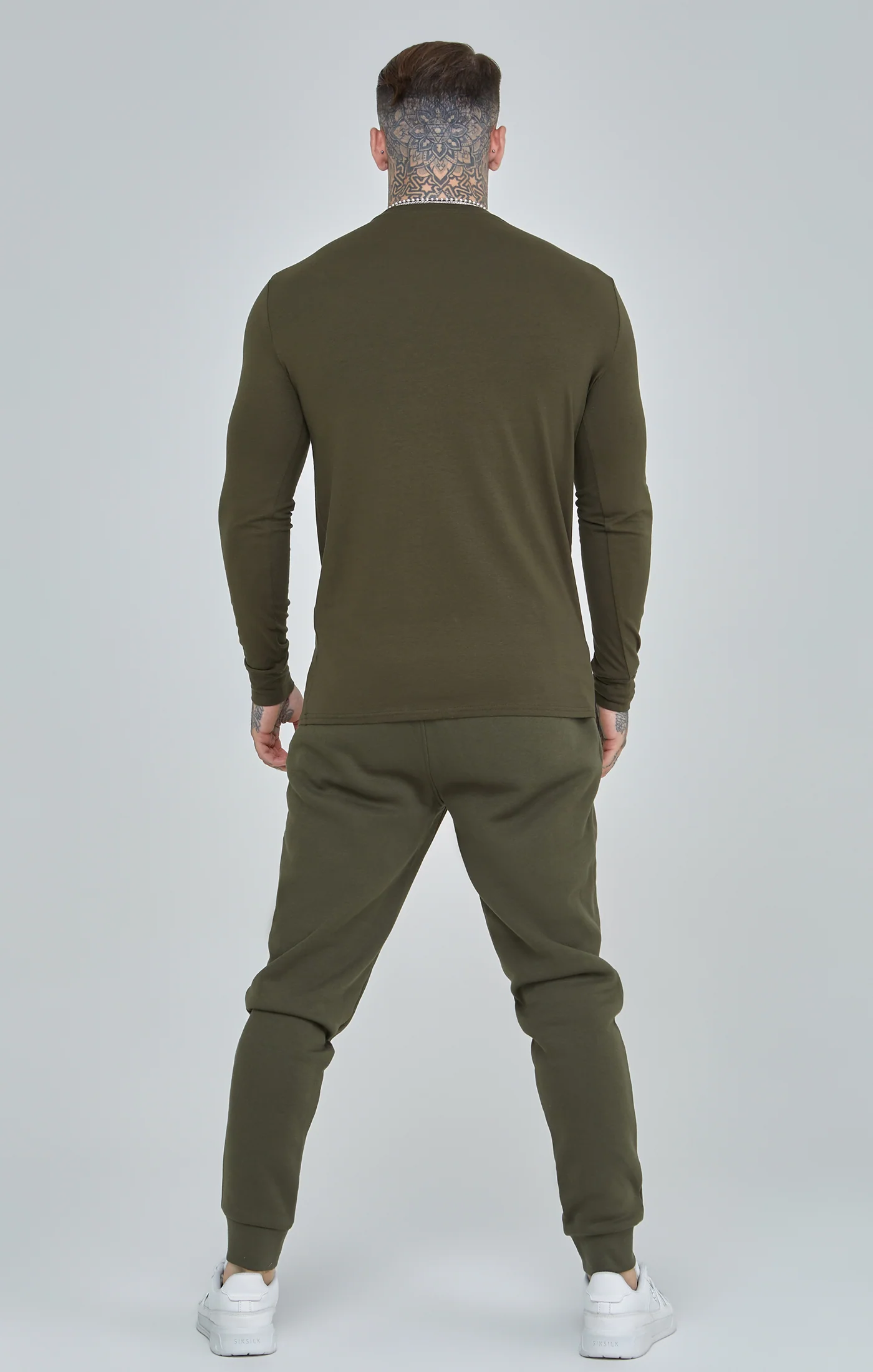 Khaki Essential Long Sleeve Muscle Fit T-Shirt - Image 5