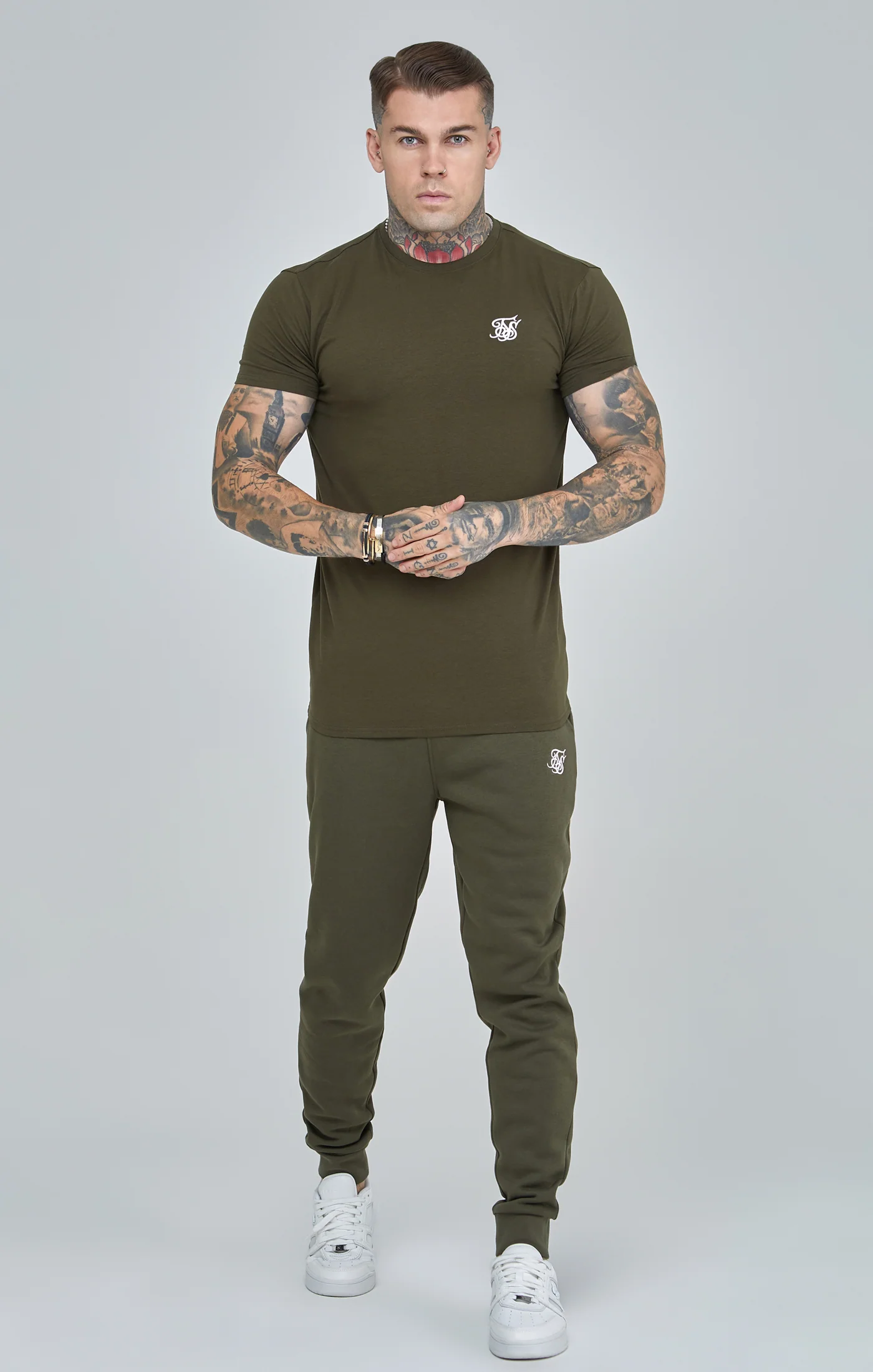 Khaki Essential Short Sleeve Muscle Fit T-Shirt - Image 4