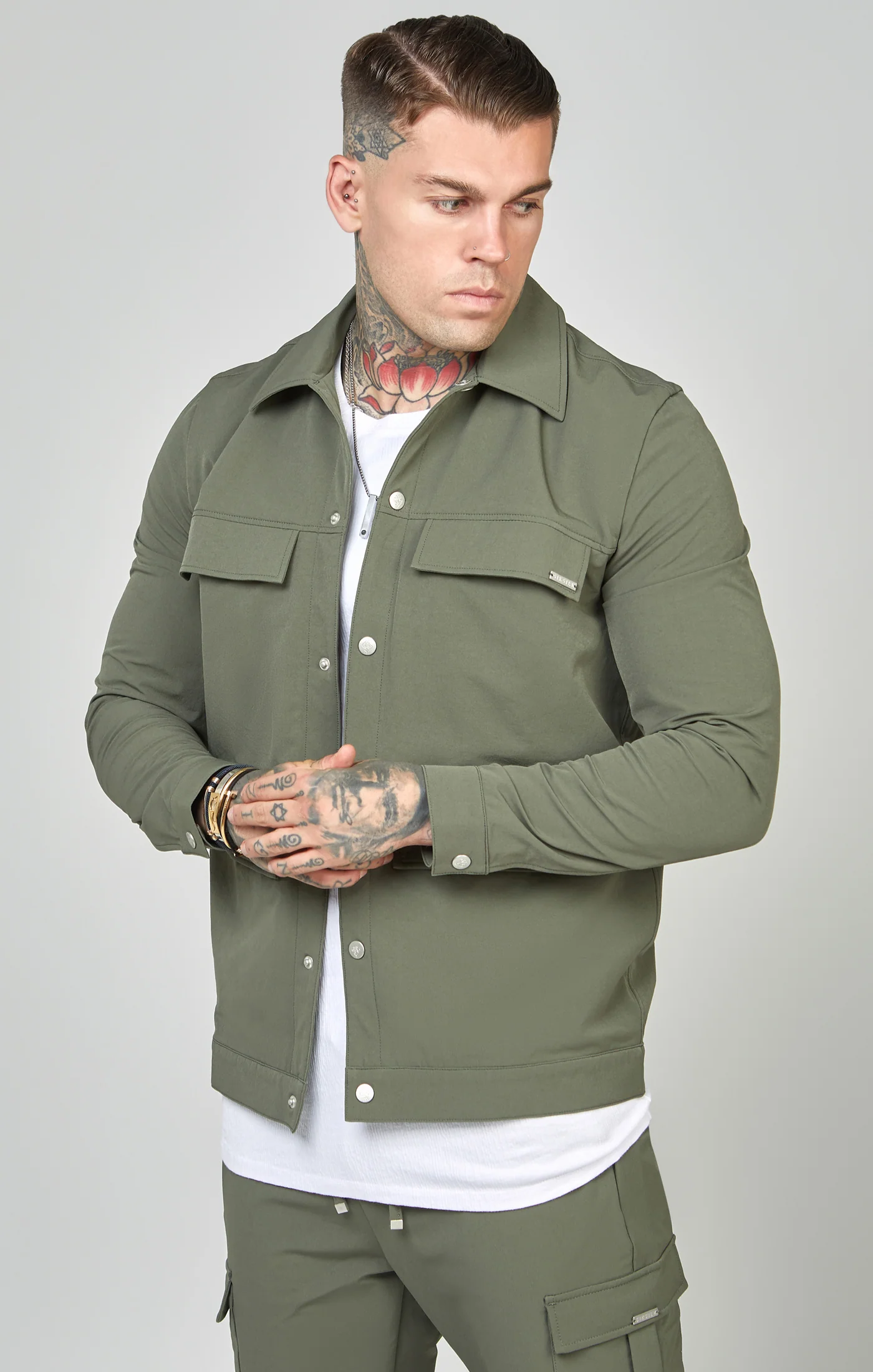 Khaki Utility Overshirt - Image 4