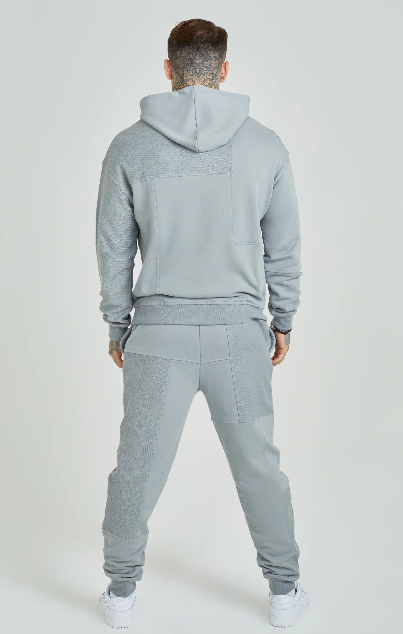 Light Grey Cut & Sew Relaxed Fit Hoodie - Image 5