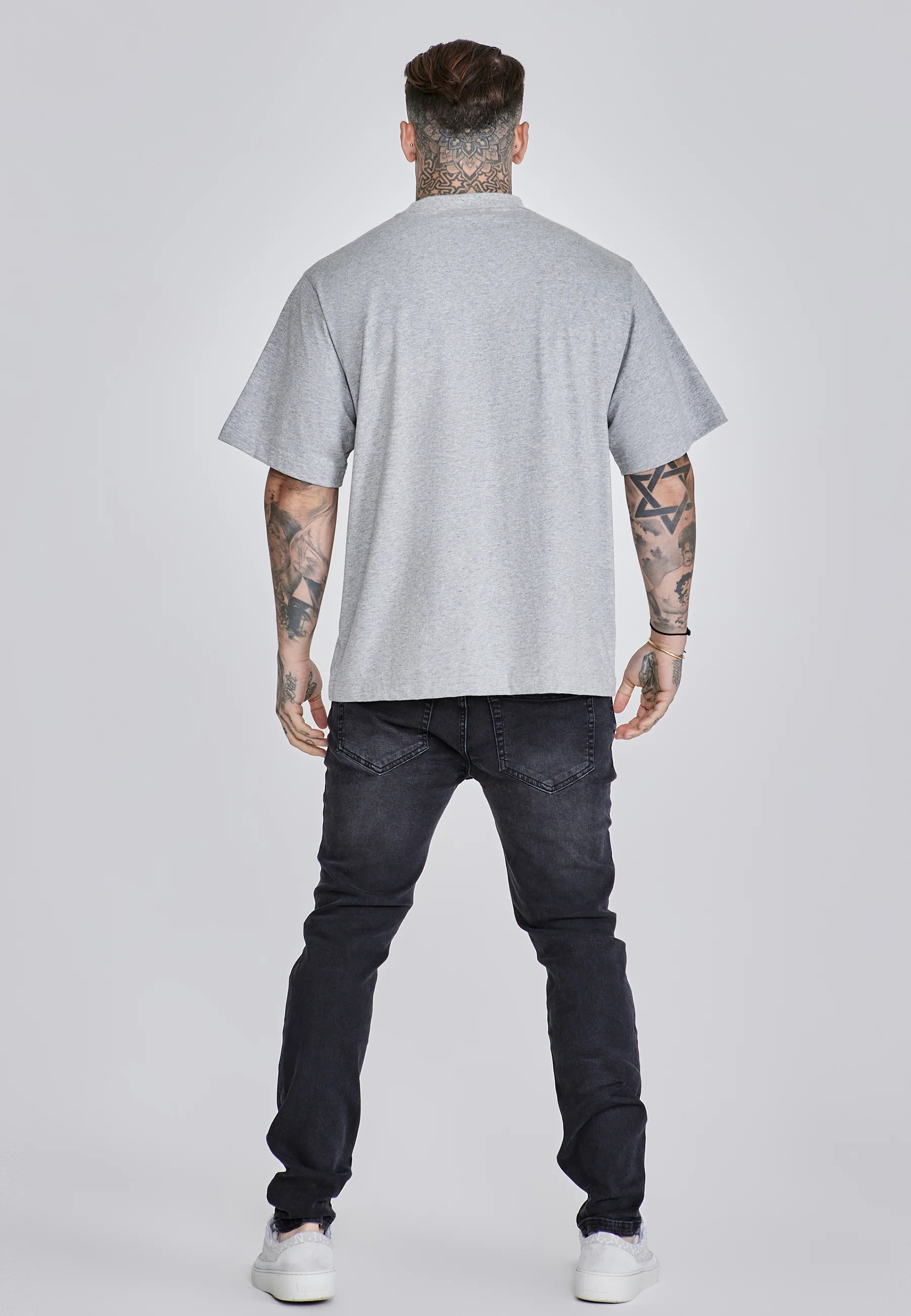 Grey Marl Logo T-Shirt - Image 5