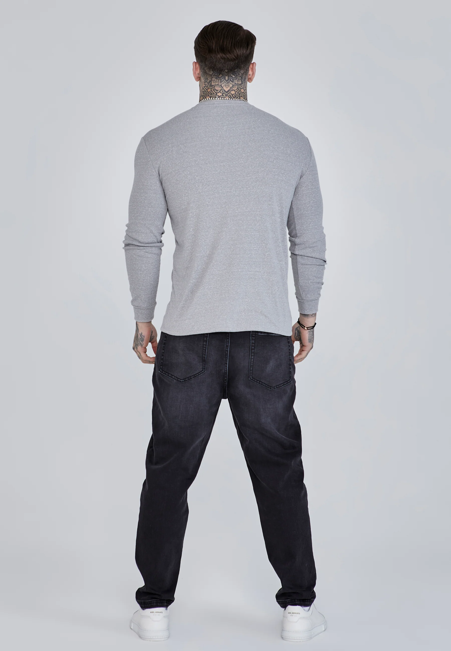 Grey Marl Long Sleeve T-Shirt - Image 5