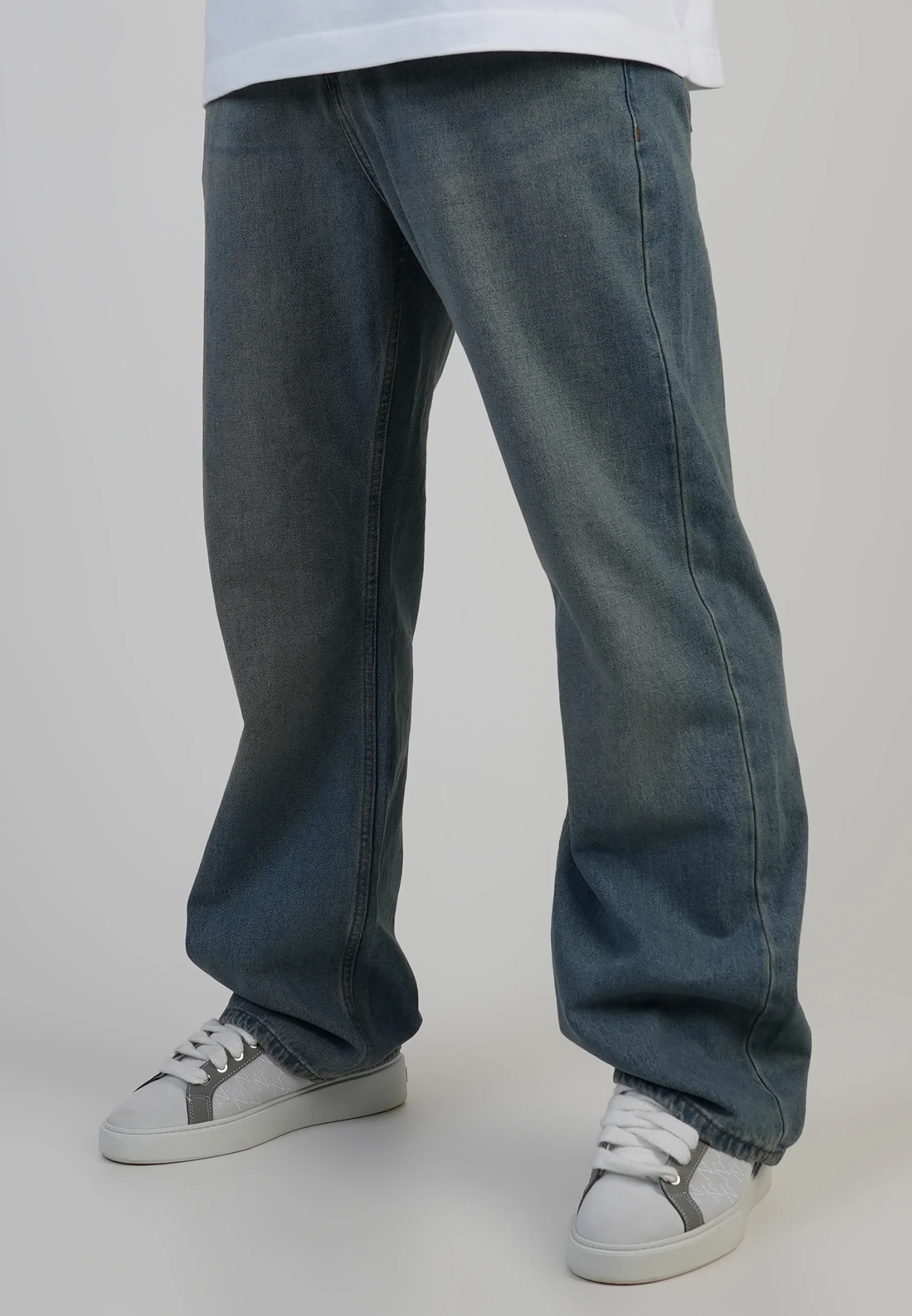 Loose Fit Jeans Washed Vintage Blue
