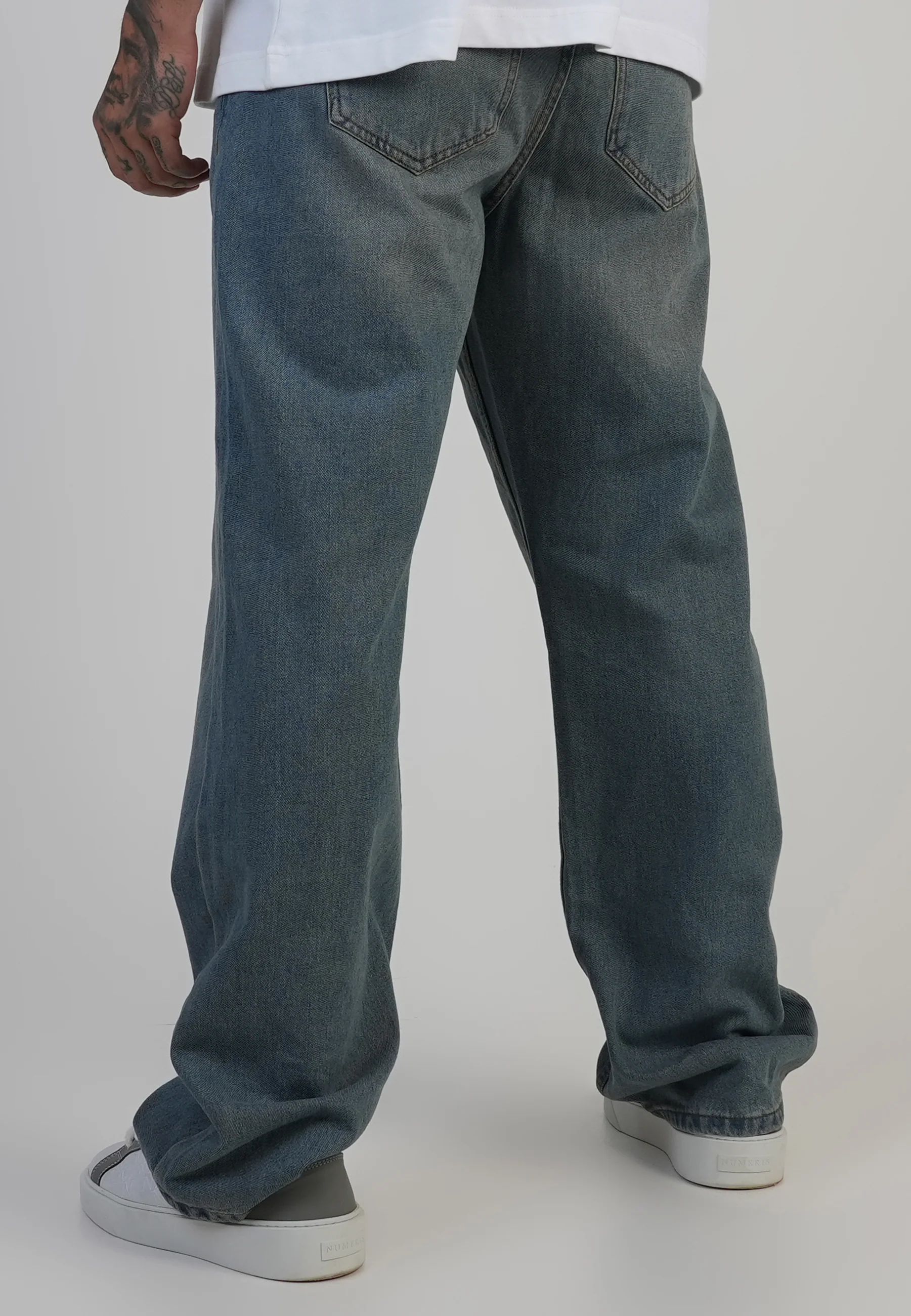 Loose Fit Jeans Washed Vintage Blue - Image 3