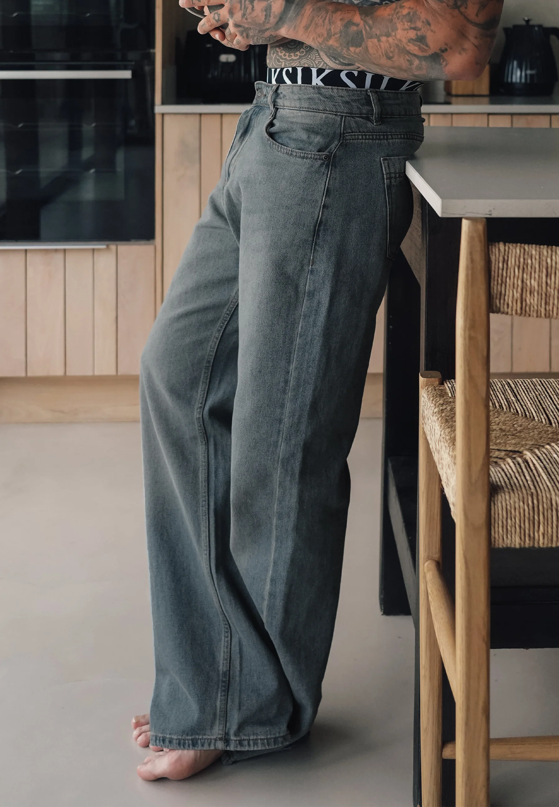 Loose Fit Jeans Washed Vintage Blue - Image 6