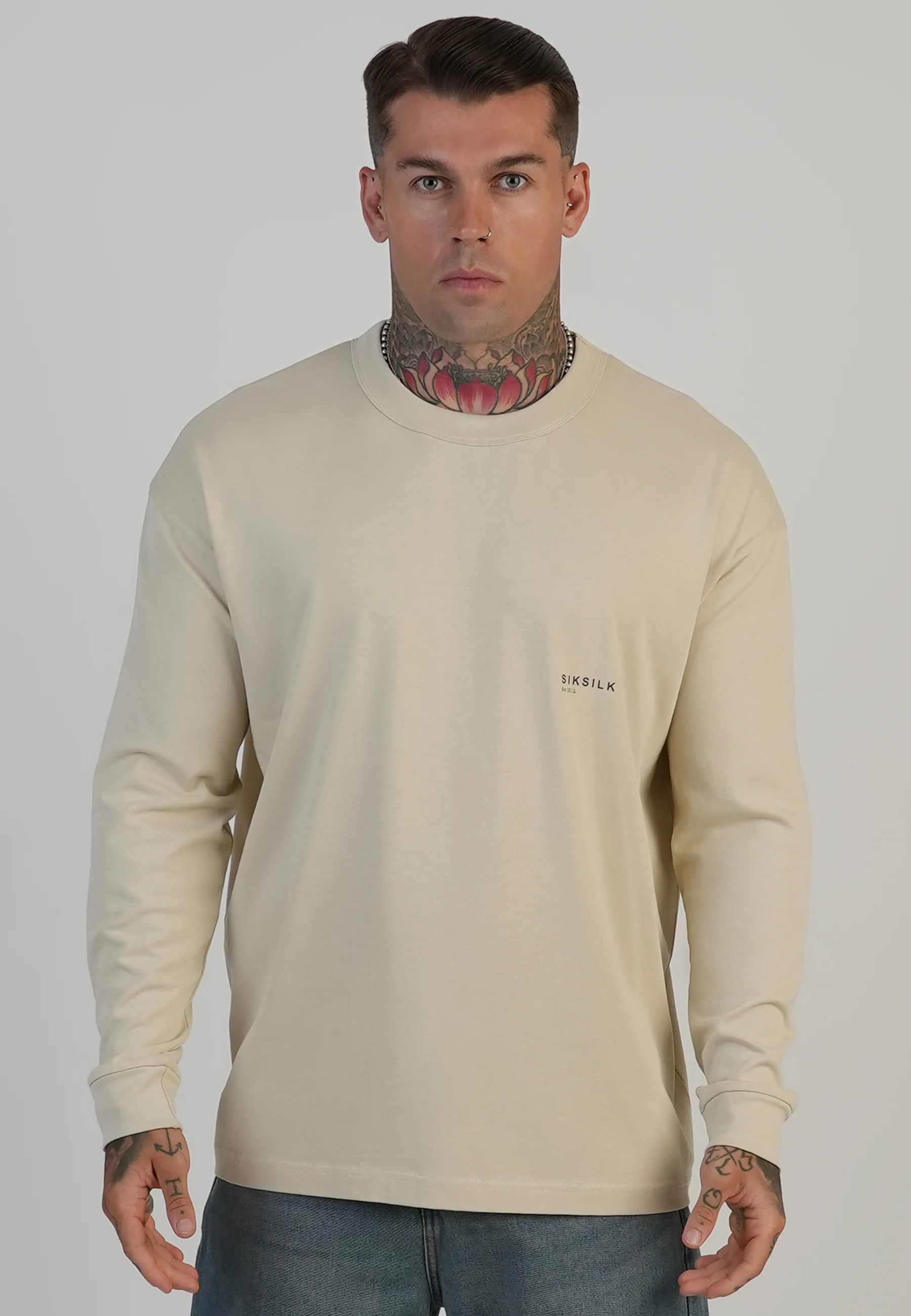 Ecru LS Logo T-Shirt
