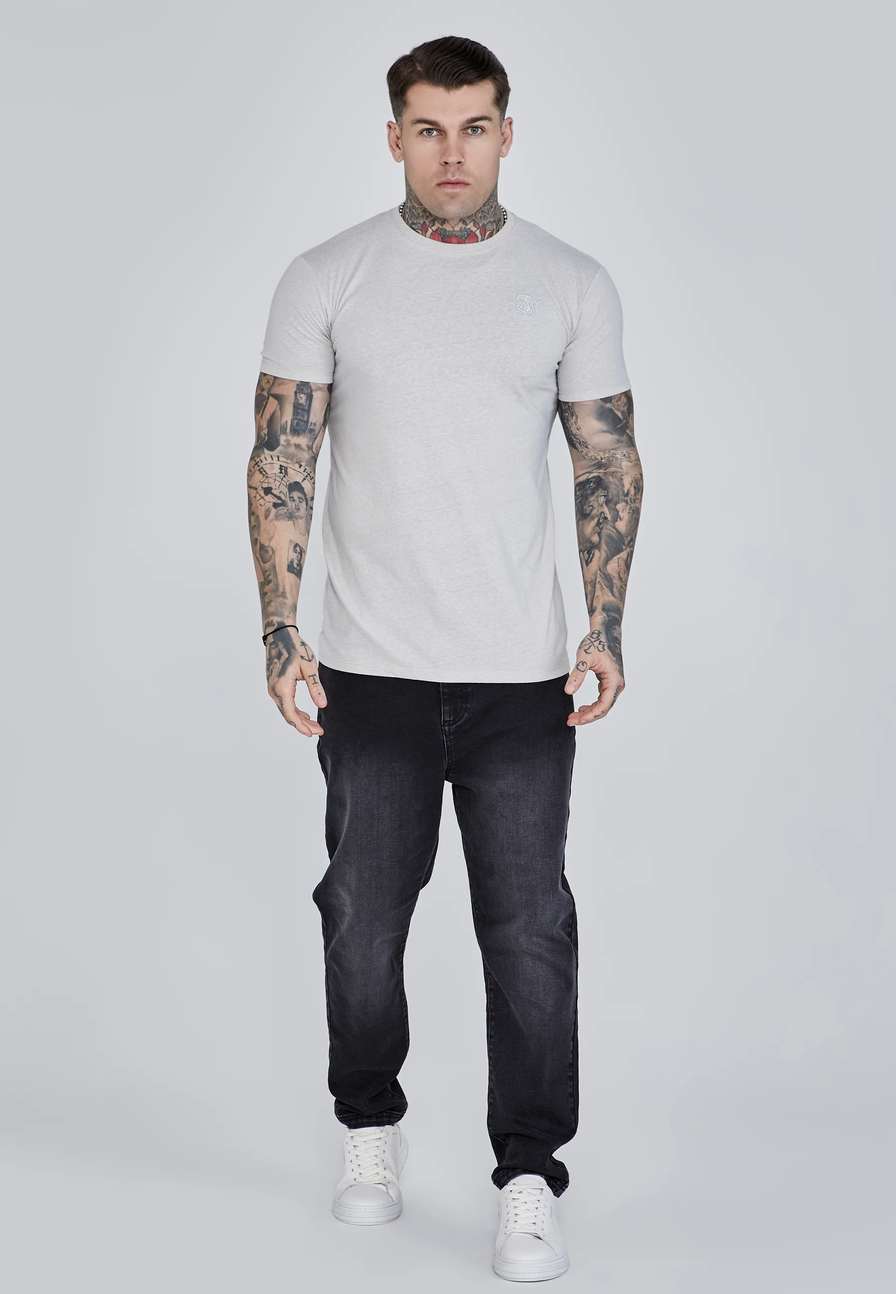 Grey Marl Marl T-Shirt - Image 2