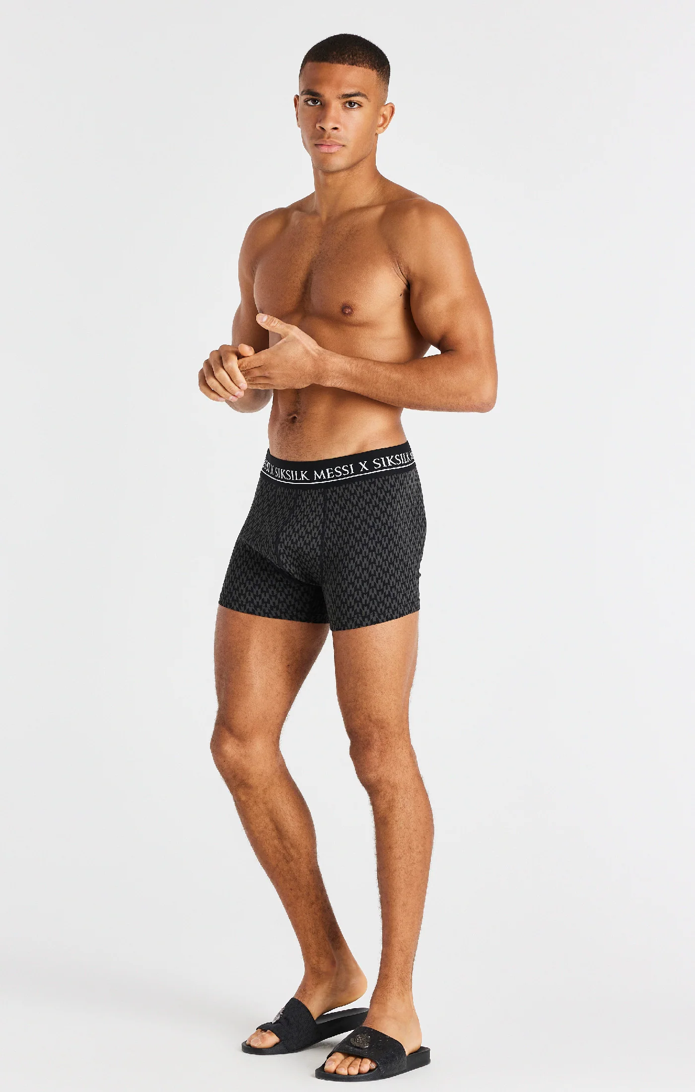 Black, White And Grey Marl Aop 3 Pack Boxers - Image 13