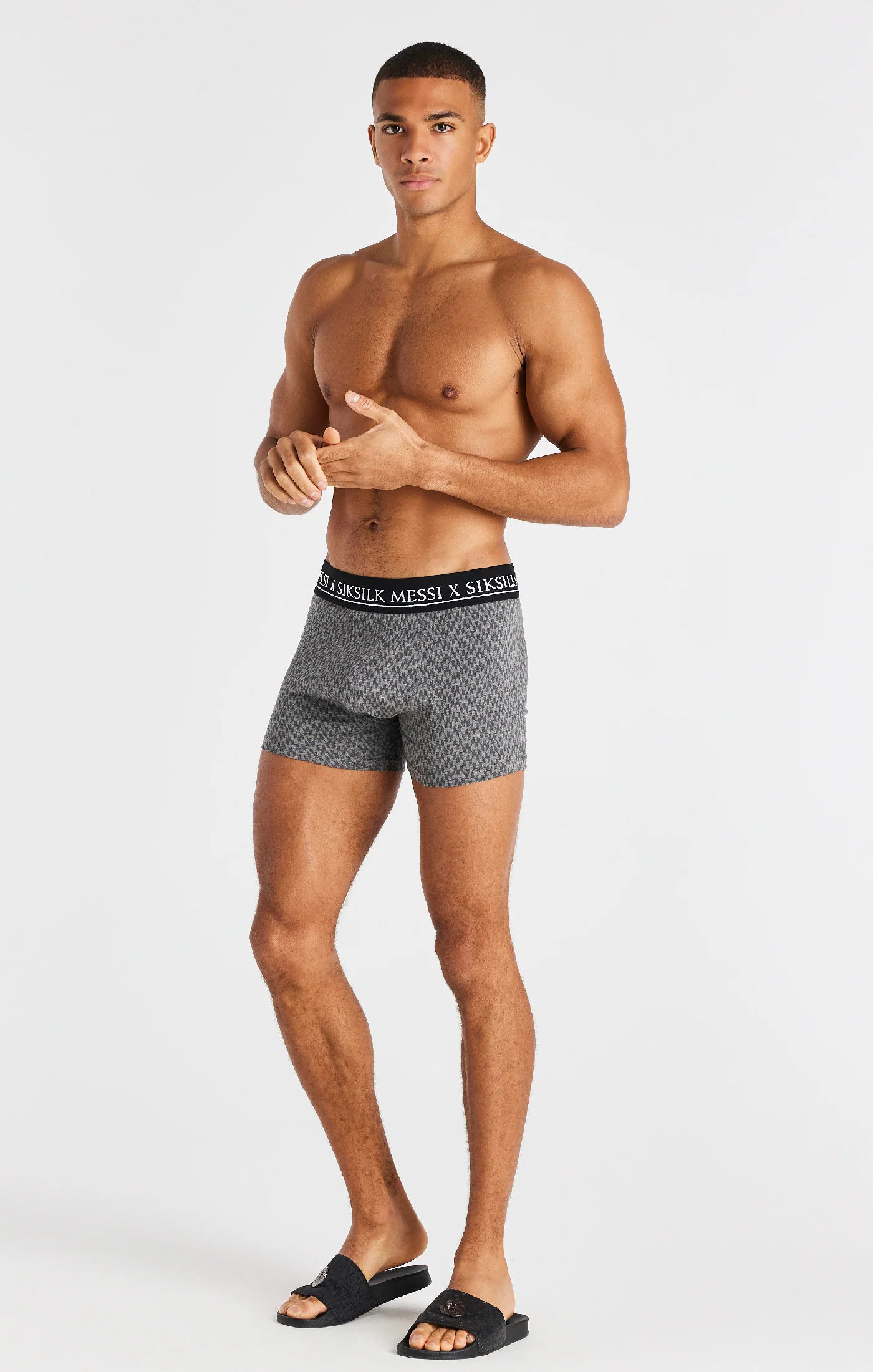 Black, White And Grey Marl Aop 3 Pack Boxers - Image 16