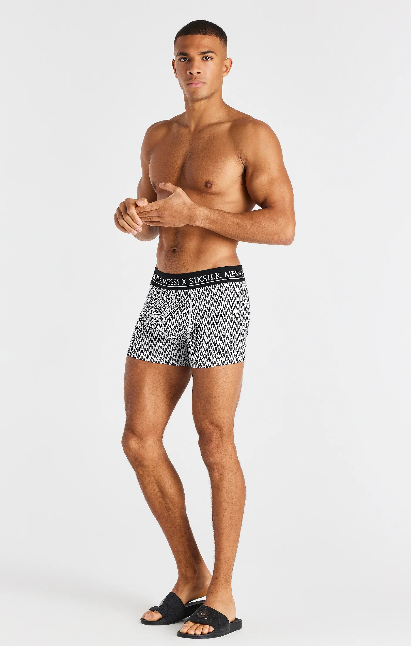 Black, White And Grey Marl Aop 3 Pack Boxers - Image 19