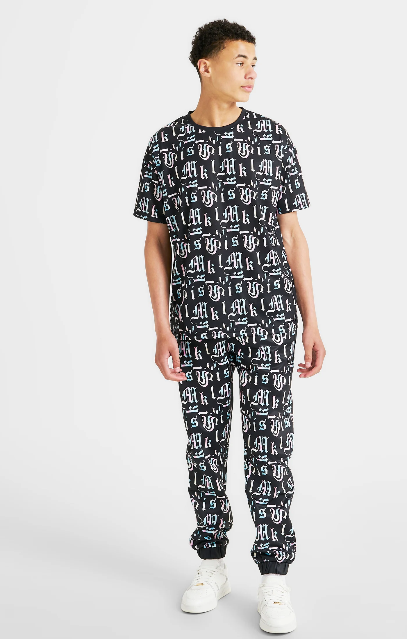 Boys Messi x SikSilk Black Printed Pant - Image 3