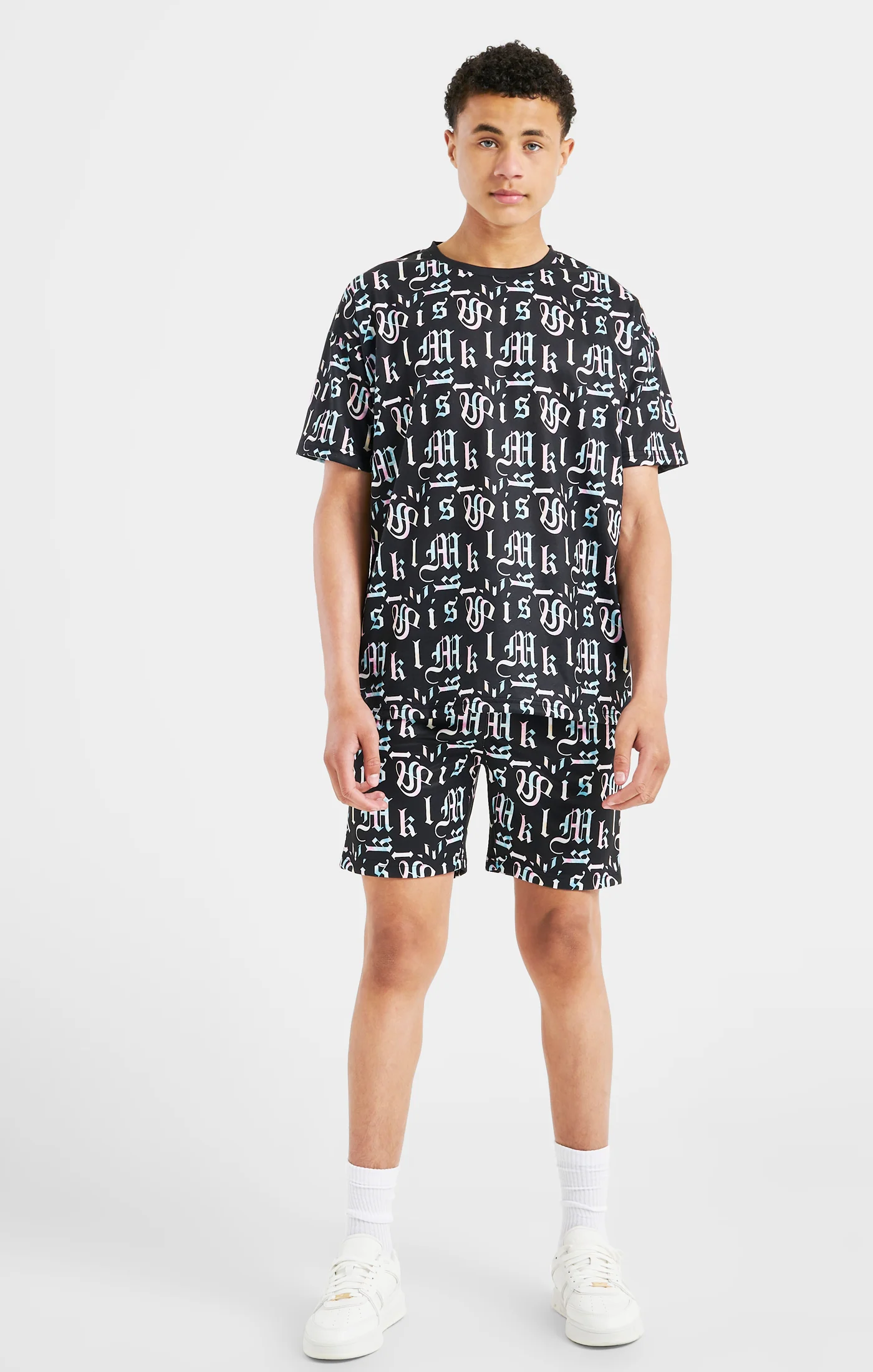 Boys Messi x SikSilk Black Printed Short - Image 3