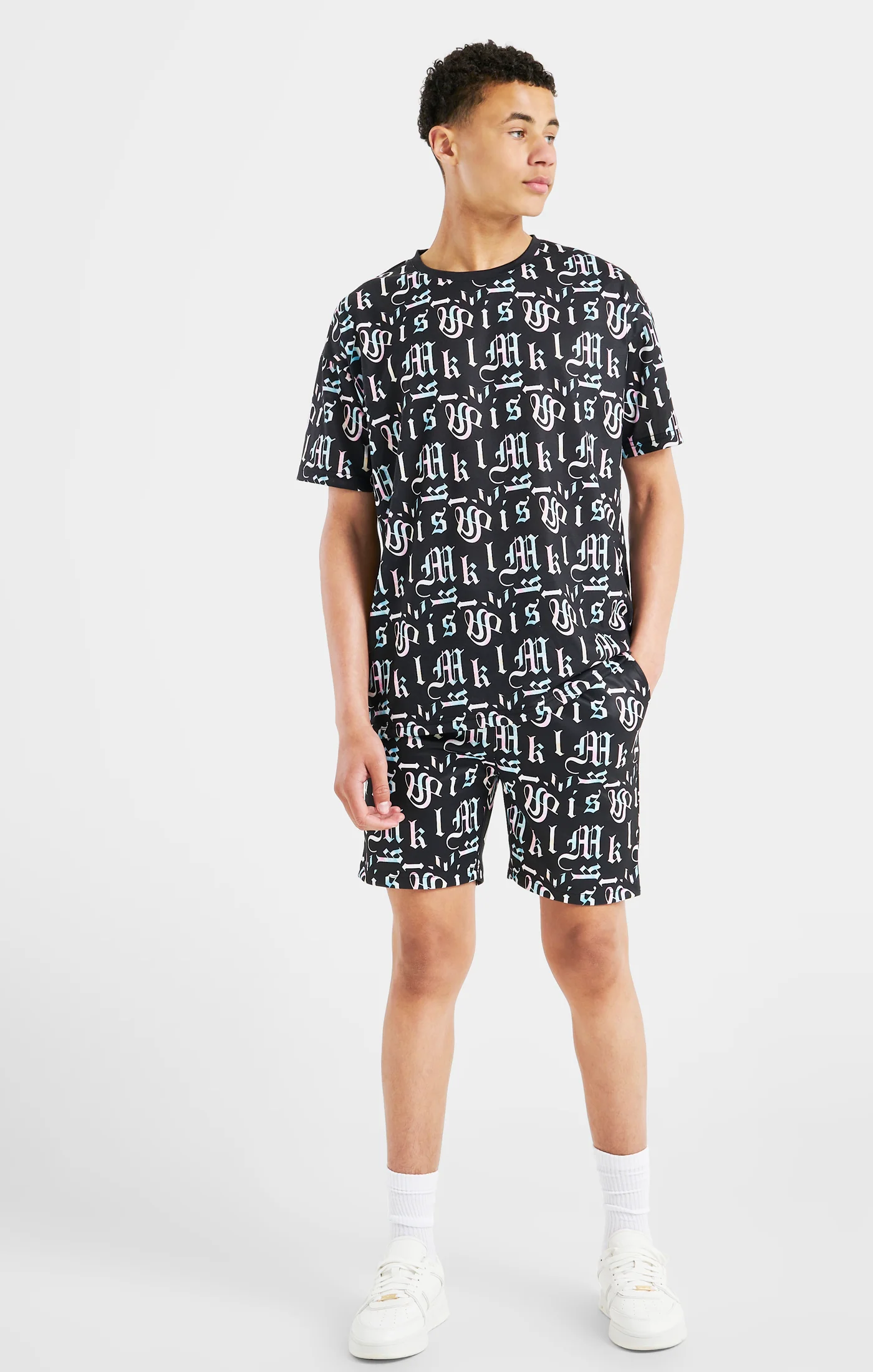 Boys Messi x SikSilk Black Printed Short - Image 6