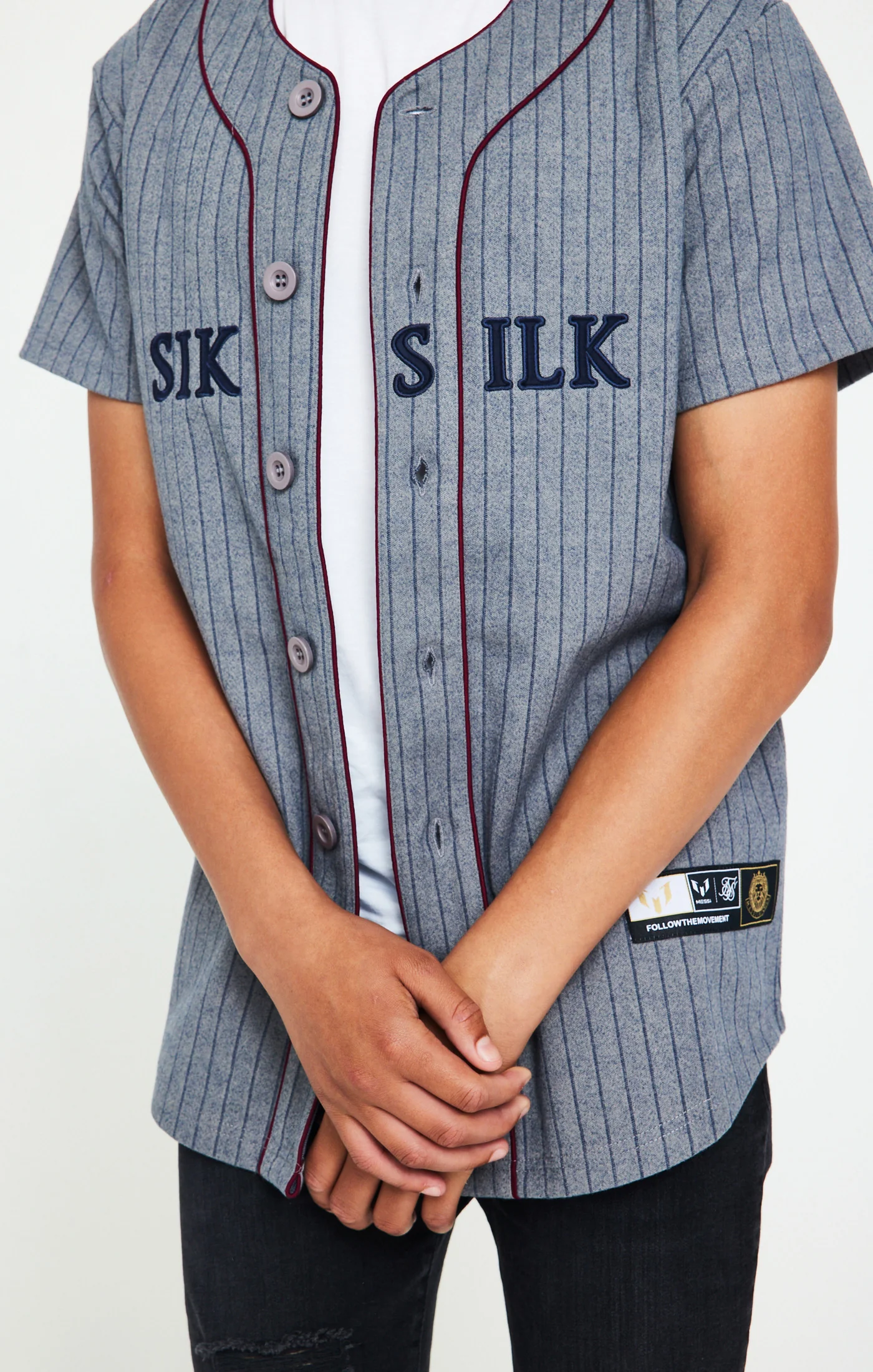 Boys Messi x SikSilk Grey Baseball Jersey - Image 3