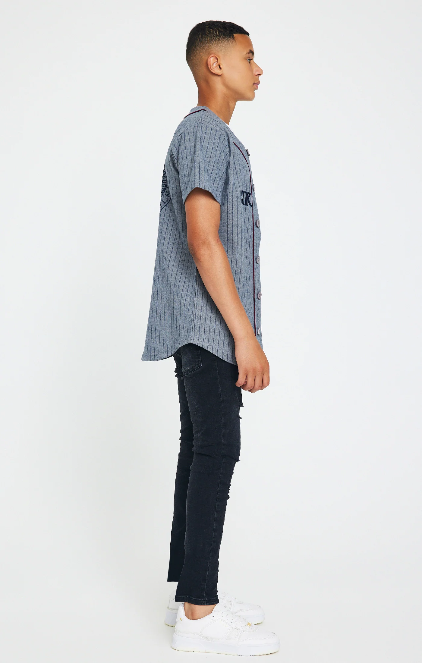 Boys Messi x SikSilk Grey Baseball Jersey - Image 5